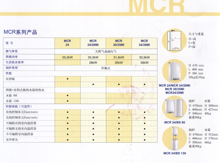 MCR燃气冷凝壁挂锅炉