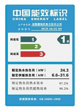 MCR壁挂炉能效标识